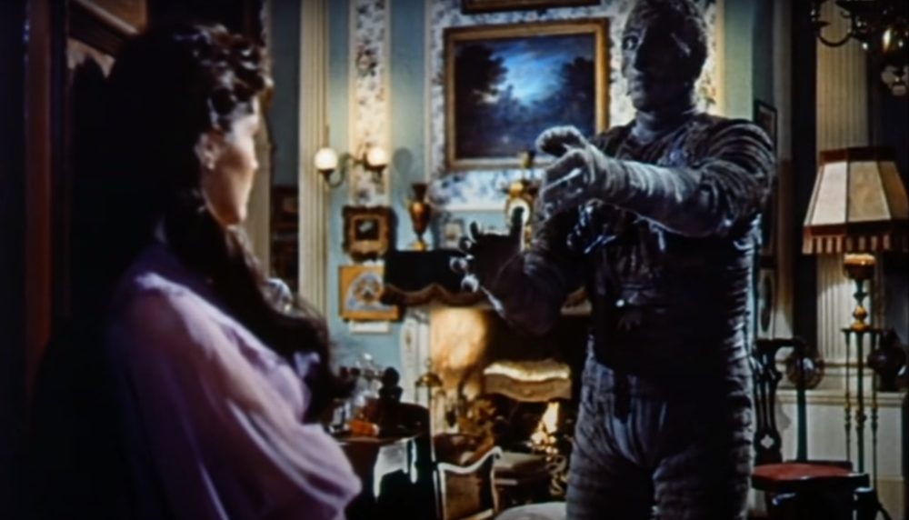 Christopher Lee and Yvonne Furneaux in The Mummy (1959) — original trailer still